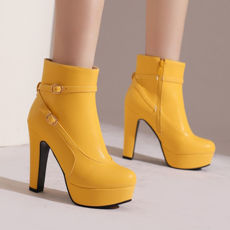 Ethnic Fashion In - Bottines à plateforme pour femmes, chaussures