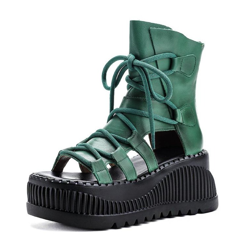 Ethnic Fashion In - Bottines ethniques en cuir véritable de
