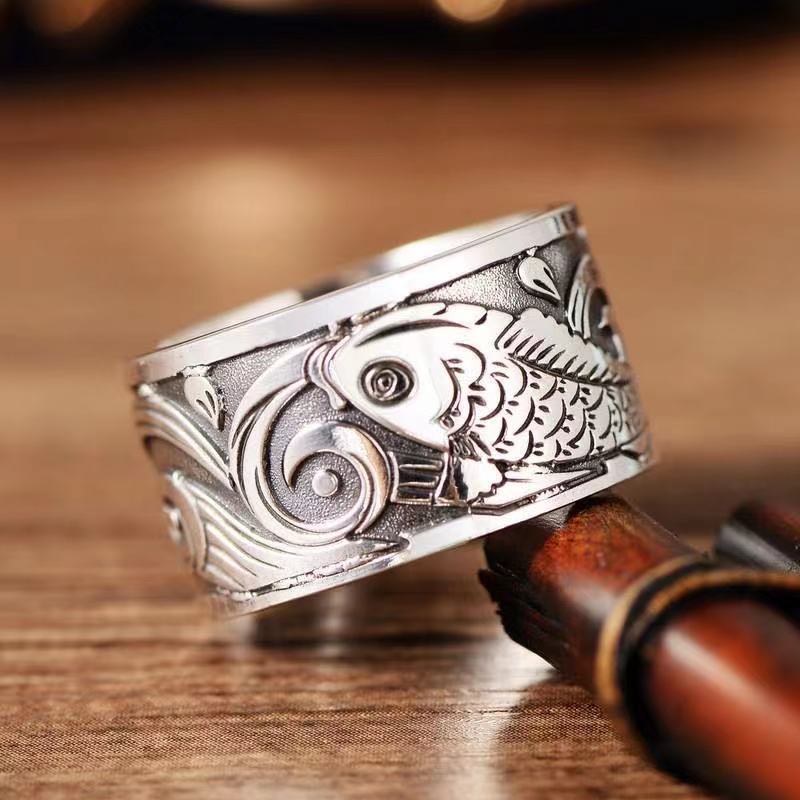 Women'S Ethnic Fashion Brands - Bague d'ouverture à motif de poisson