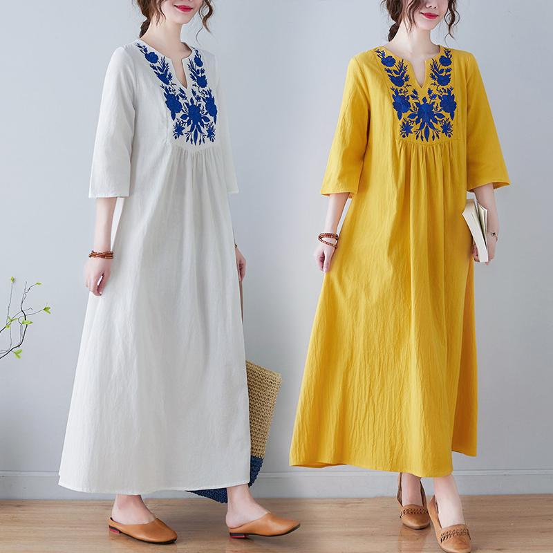 Ethnic Fashion Trend - Nouvelle robe longue en coton et