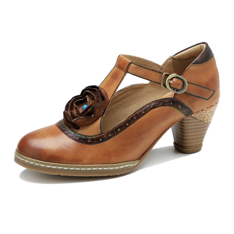 Women'S Ethnic Fashion Brands - Chaussures d'été ethniques en cuir de