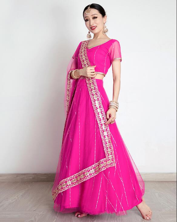 Saree Georgette Women - Saree Brodé avec Strass pour Femme,
