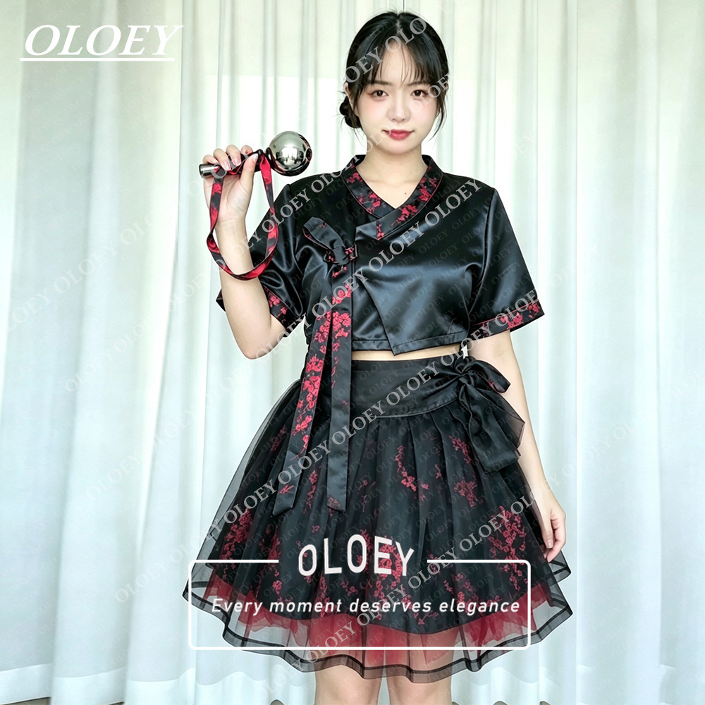 Hanbok Modern Set - Ensemble Hanbok de concert court noir