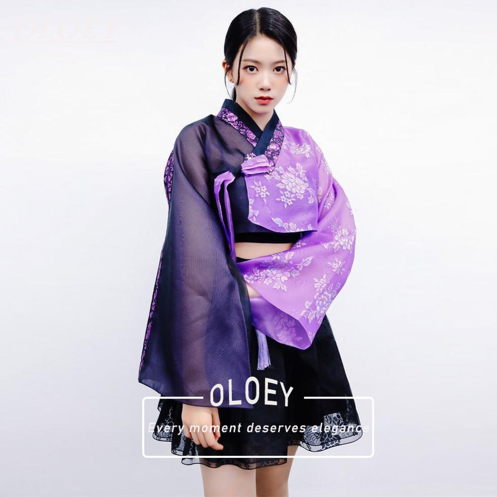 Hanbok Modern Set - OLOEY Hanbok vintage noir et violet