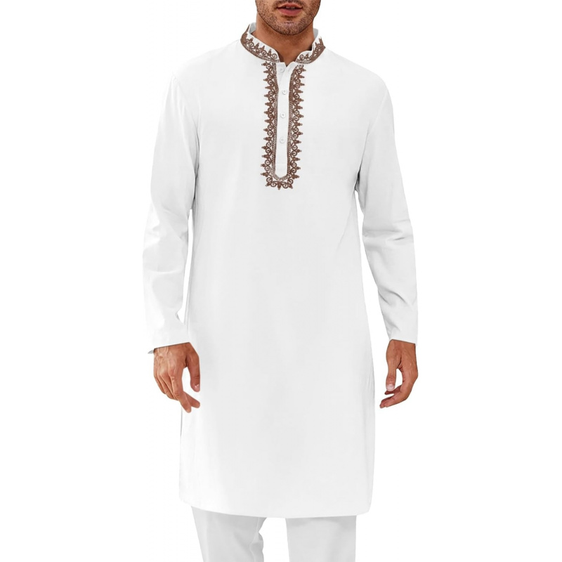 Kurta Men Cotton - Chemise Kaftan Thobe en coton pour
