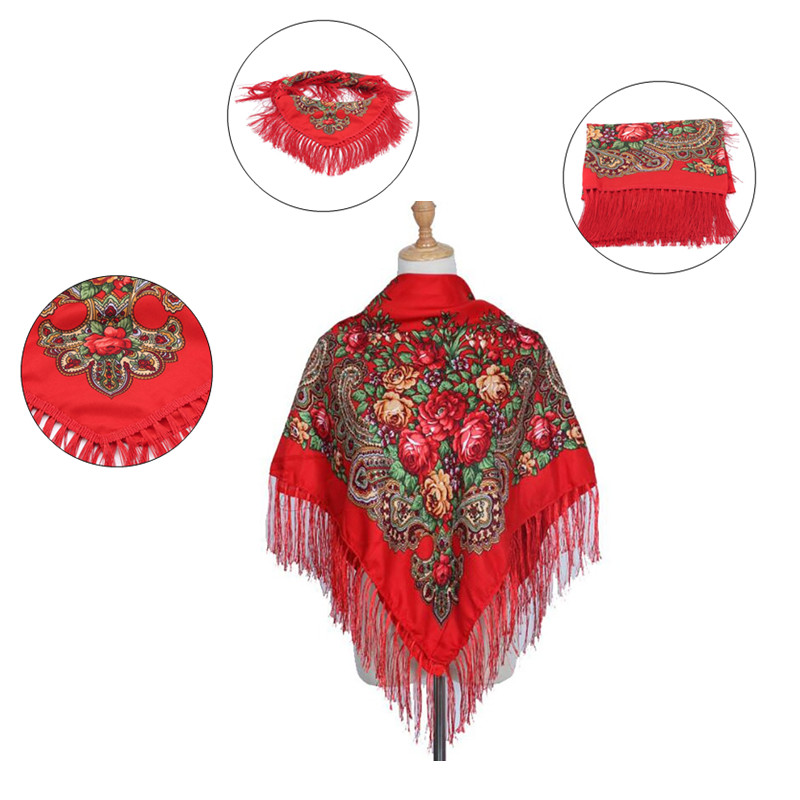 Écharpe imprimée rétro pour fe - Ethnic Boho Fashion avis et prix
