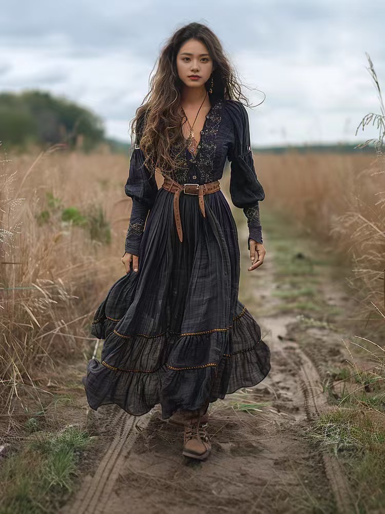 Robe longue à imprimé Floral p - Ethnic Boho Fashion avis et prix