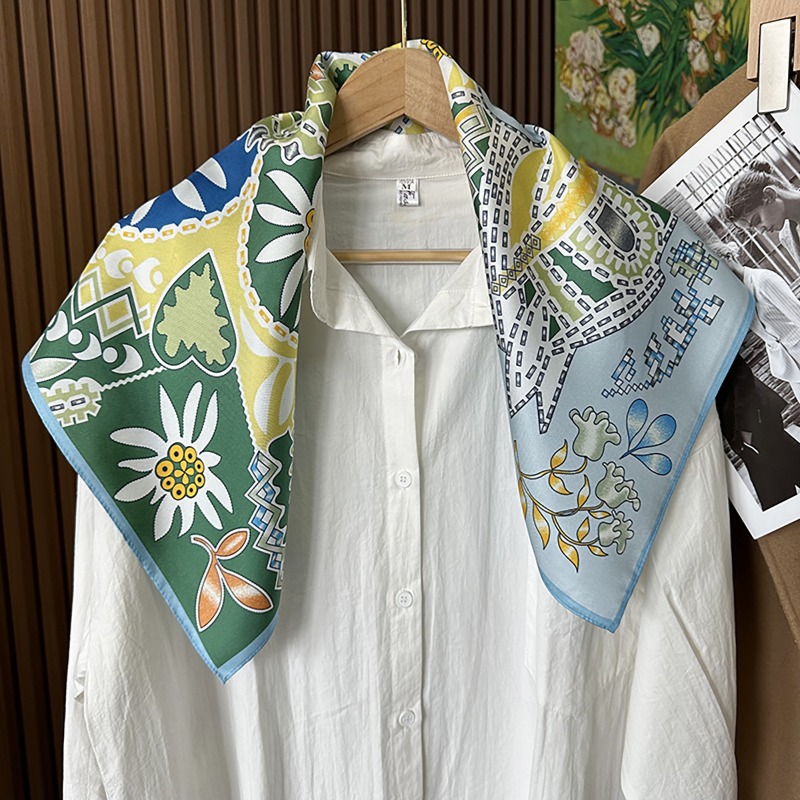 Foulard carré vert bohème moti - Ethnic Boho Fashion avis et prix