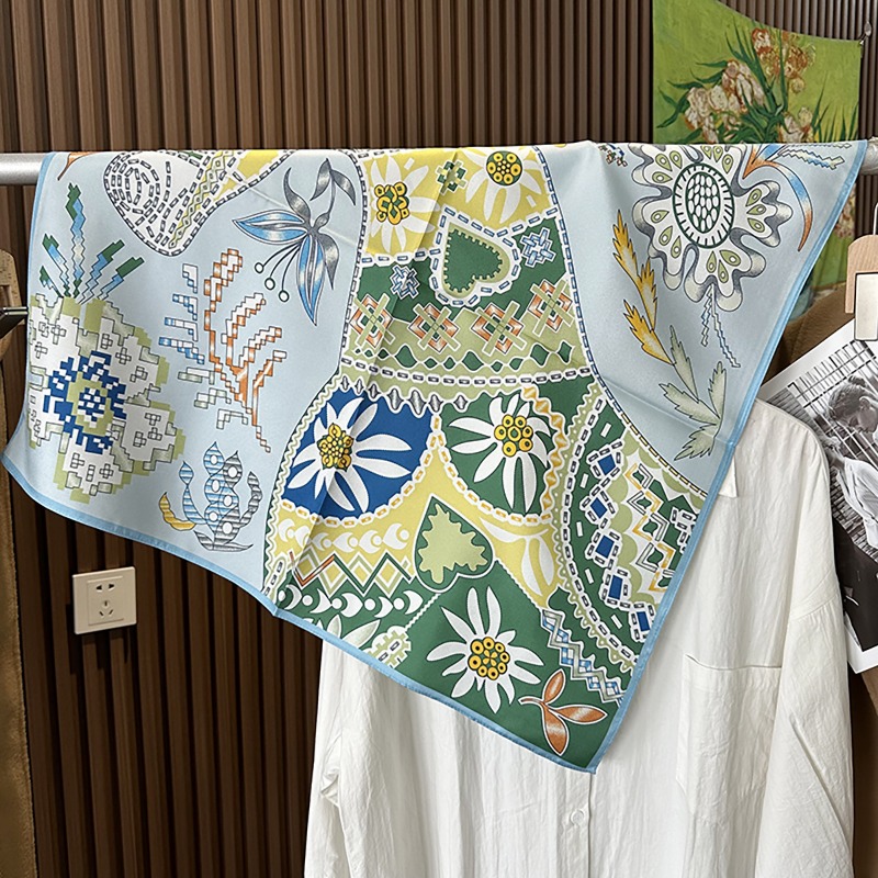 Foulard carré vert bohème moti - Ethnic Boho Fashion avis et prix