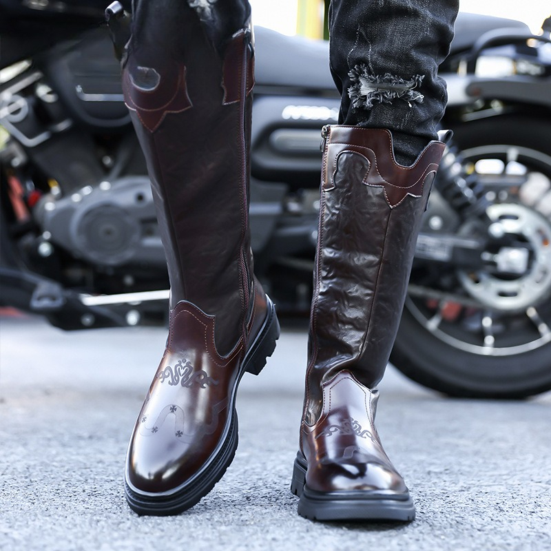 Bottes mi-mollet pour hommes b - Ethnic Fashion In avis et prix