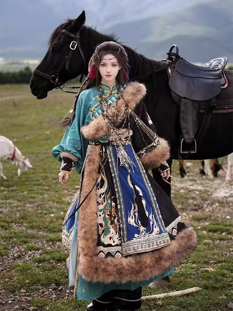 Robe tibétaine pour femme, nou - Ethnic Fashion Photography avis et prix
