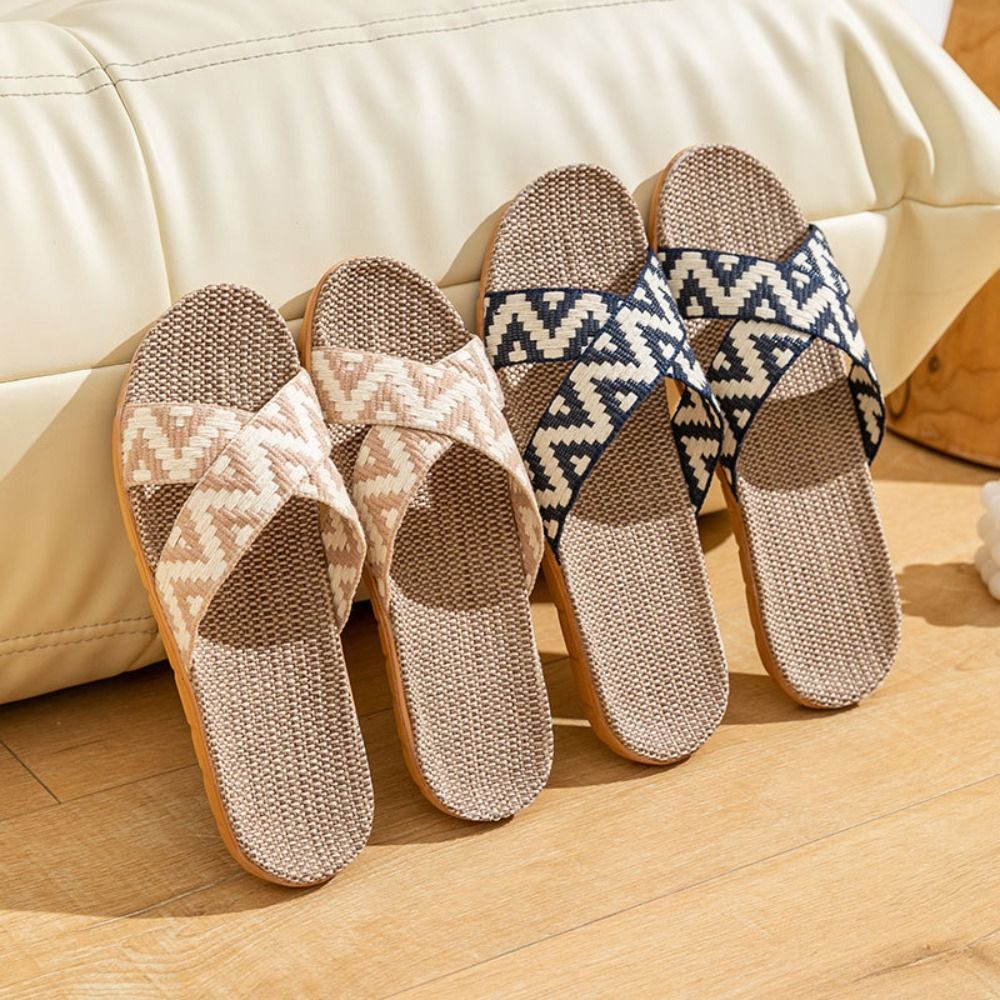 Chaussons croisés en lin style - Ethnic Fashion In avis et prix